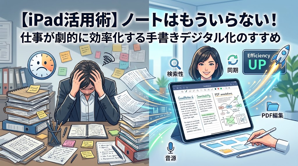 【iPad活用術】ノートはもういらない！仕事が劇的に効率化する手書きデジタル化のすすめ